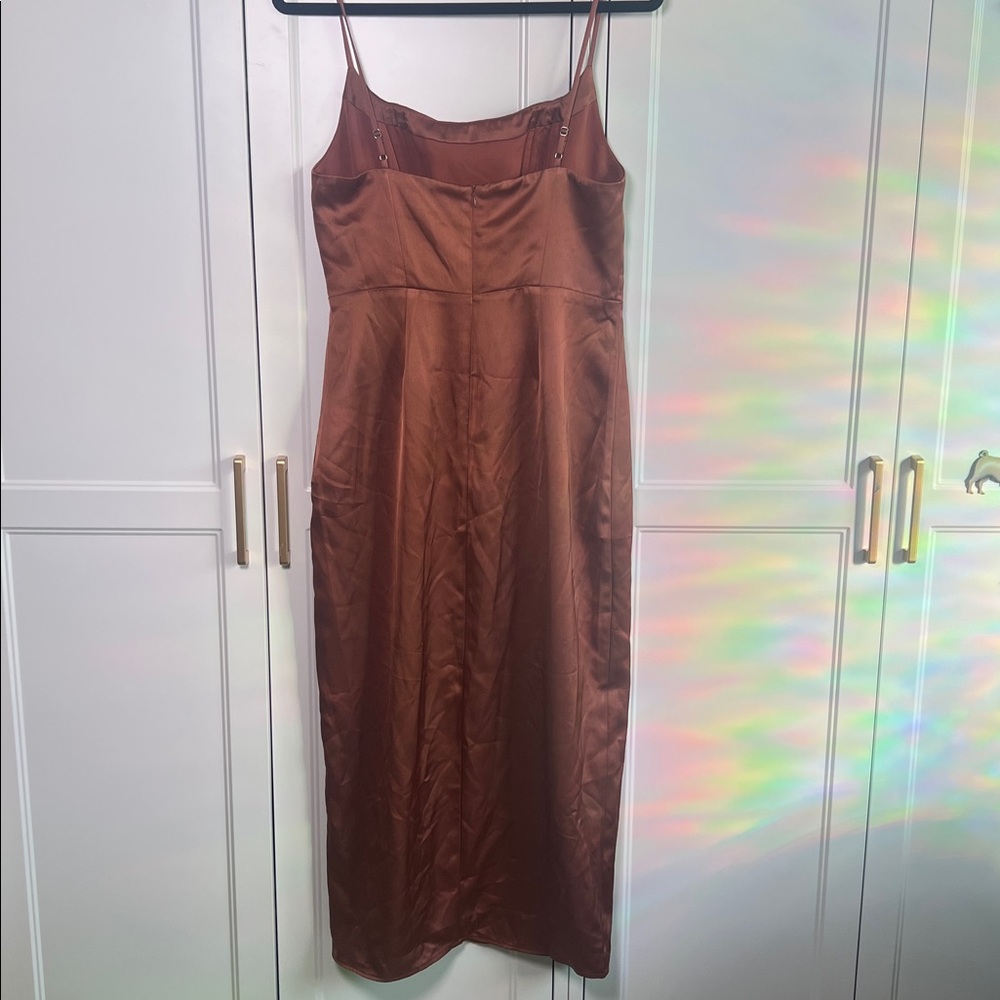ASTR The Label Satin Corset Dress in Copper, NWT - Picture 5 of 7
